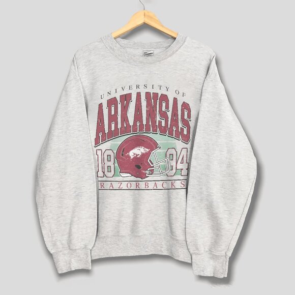 Vintage Arkansas Razorbacks Football Sweatshirt University of Arkansas Shirt Tee - Picture 1 of 2